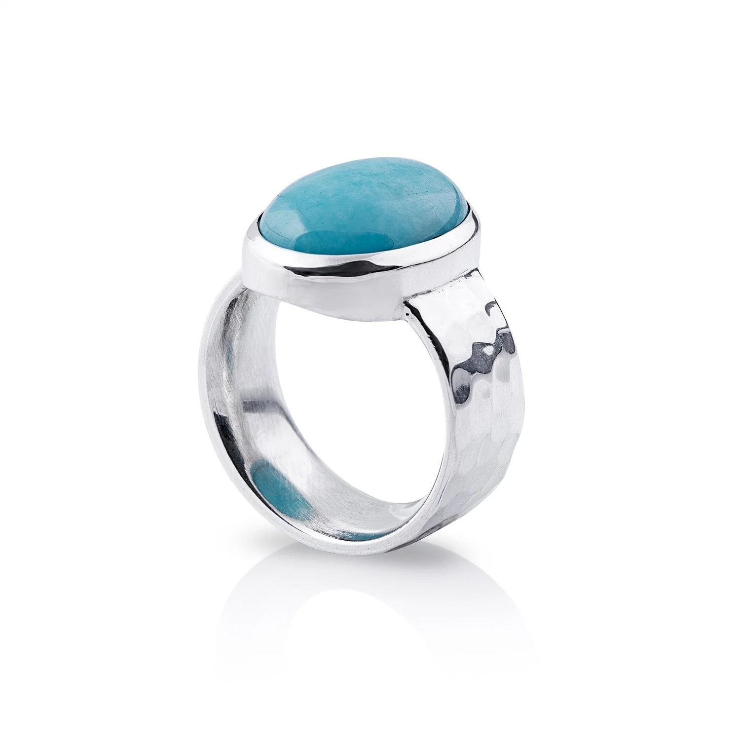 Ring aus Sterlingsilber mit oval Amazonit (12x15mm) R-4337-56