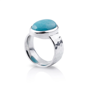 Ring aus Sterlingsilber mit oval Amazonit (12x15mm) R-4337