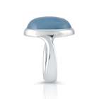 Sterlingsilber Ring mit wunderschönem Aquamarin Oval Cabochon Stein Top Qualität R-4436