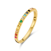 Damenring mit 24 bunten Zirkonia Gold 585 57662