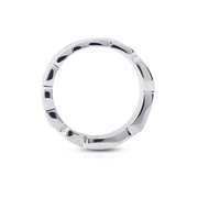 Ring aus Sterlingsilber, der aus einer Vielzahl von Formen mit mattem und glänzendem Finish zusammengesetzt ist 20-1016