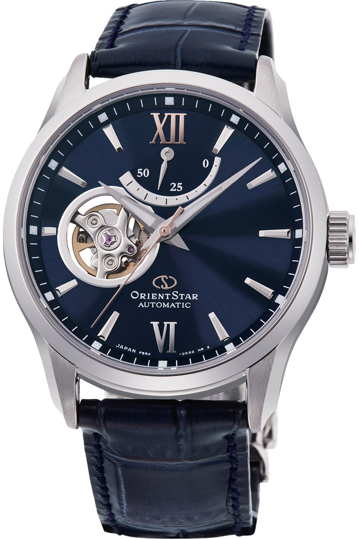 Orient Star Semi Skeleton Blaues Leder Note RE-AT0006L00B