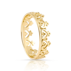 Kleiner Ring aus vergoldetem Sterlingsilber im Ethno-Kronen-Stil glänzende Finish RI-10078GP