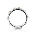 Ring aus Sterlingsilber mit Bicolor Edelweißen auf flachem Profil, Satin-Finish RG-8000