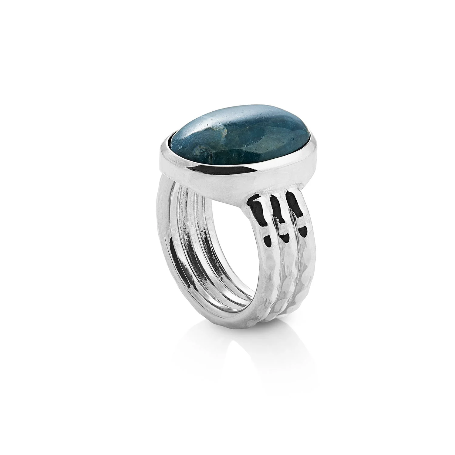Ring aus Sterlingsilber mit ovalem Apatit R-4367-52