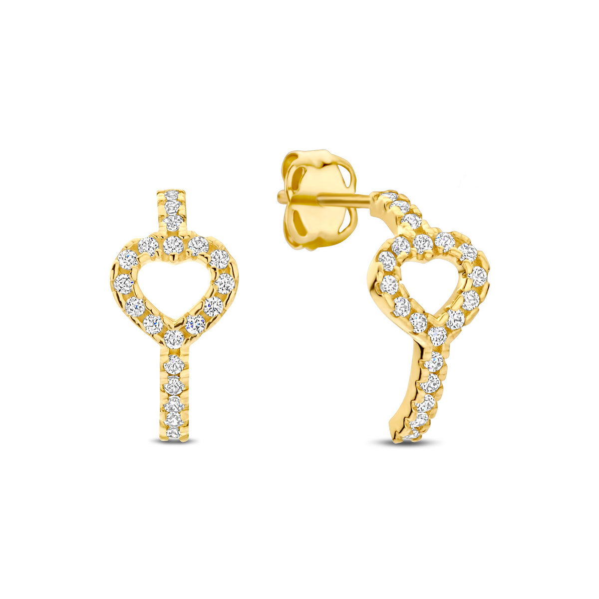 Ohrstecker Herz 40 Zirkonia Gold 585 57898
