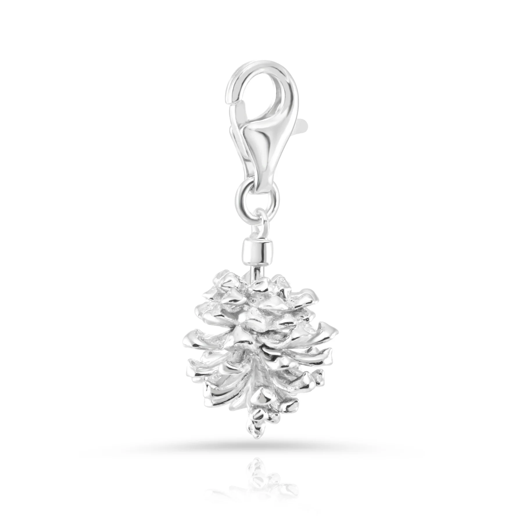 Charm Silber rhodiniert Swiss Edelweiss Tannenzapfen C-7035