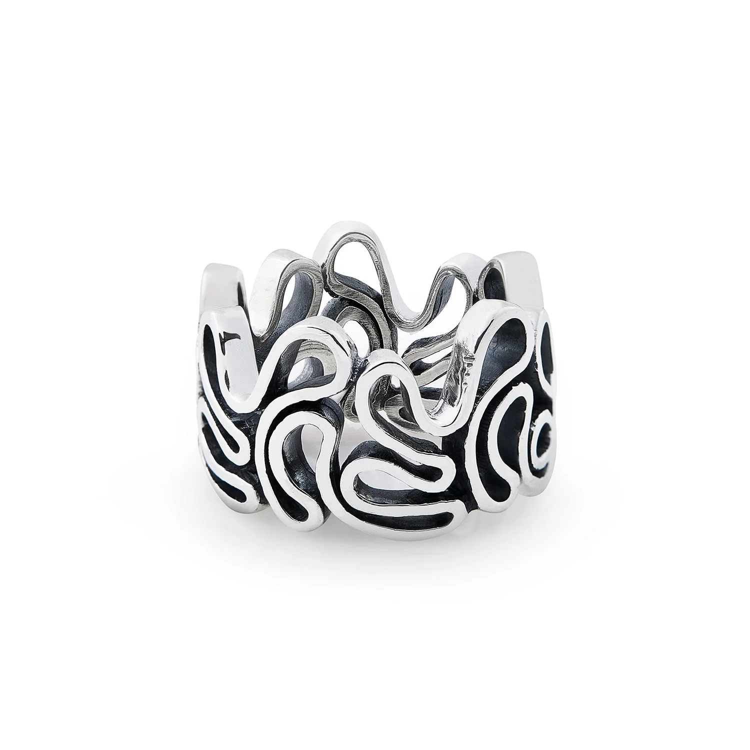 Wunderschöner Ring aus Sterlingsilber, der aus einem gedrehten Draht besteht, der den Eindruck von Unendlichkeit vermittelt 20-1011