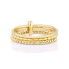 Ring aus Sterlingsilber Gelbgold plattiert bestehend aus 3 Ringen in verschiedenen Formen RI-10087GP