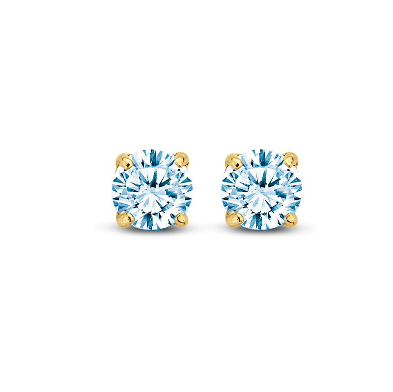 Ohrstecker Zirkonia aqua 4 mm Gold 585 57571