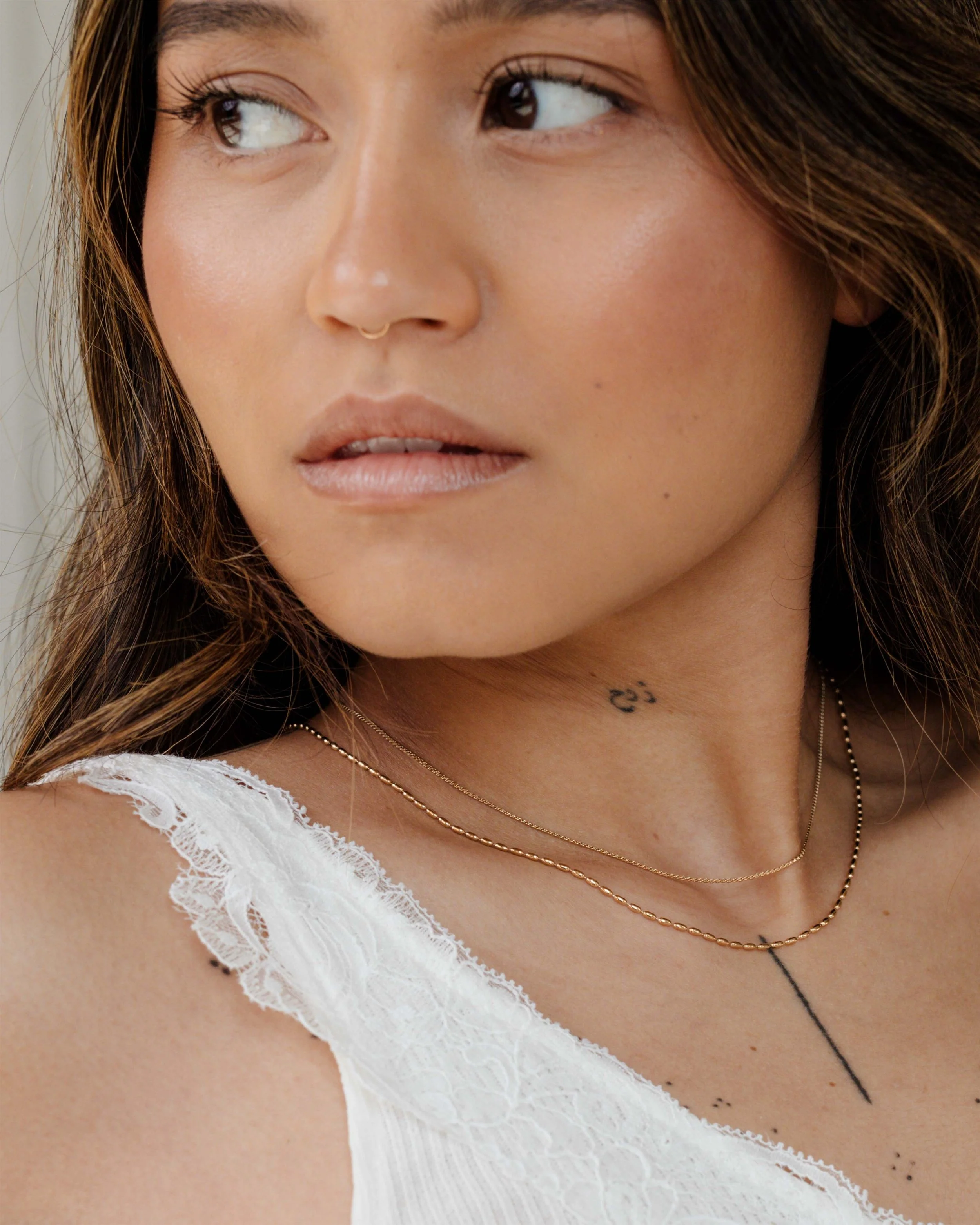 LUAMAYA Droplet Double Necklace Roségold