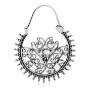 Ohrringe aus Sterlingsilber im Hindu-Stil mit einem Hauch von Oxidation E-2447