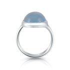 Sterlingsilber Ring mit wunderschönem Aquamarin Oval Cabochon Stein Top Qualität R-4436
