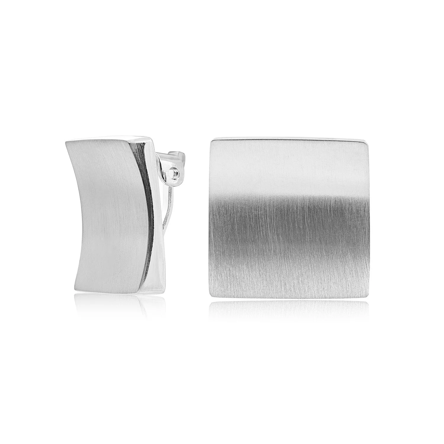 Ohrclips aus Sterlingsilber sorgfältig verarbeitet mit einem satinierten Glanz E-2652