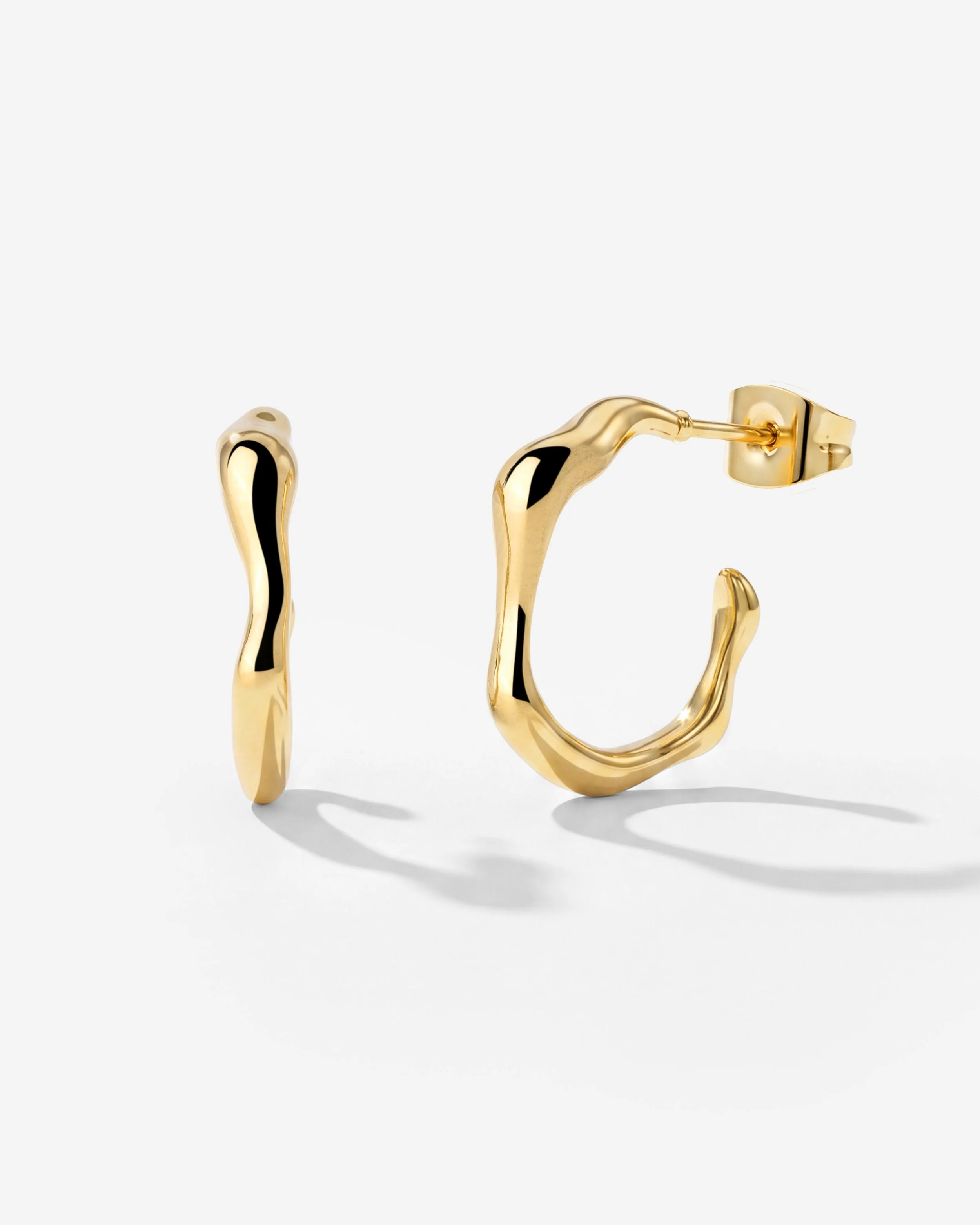 LUAMAYA Solar Wave Hoop Studs Medium
