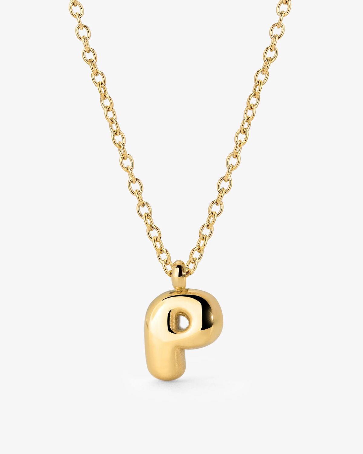 LUAMAYA Bubble Letter Necklace Gold ABC