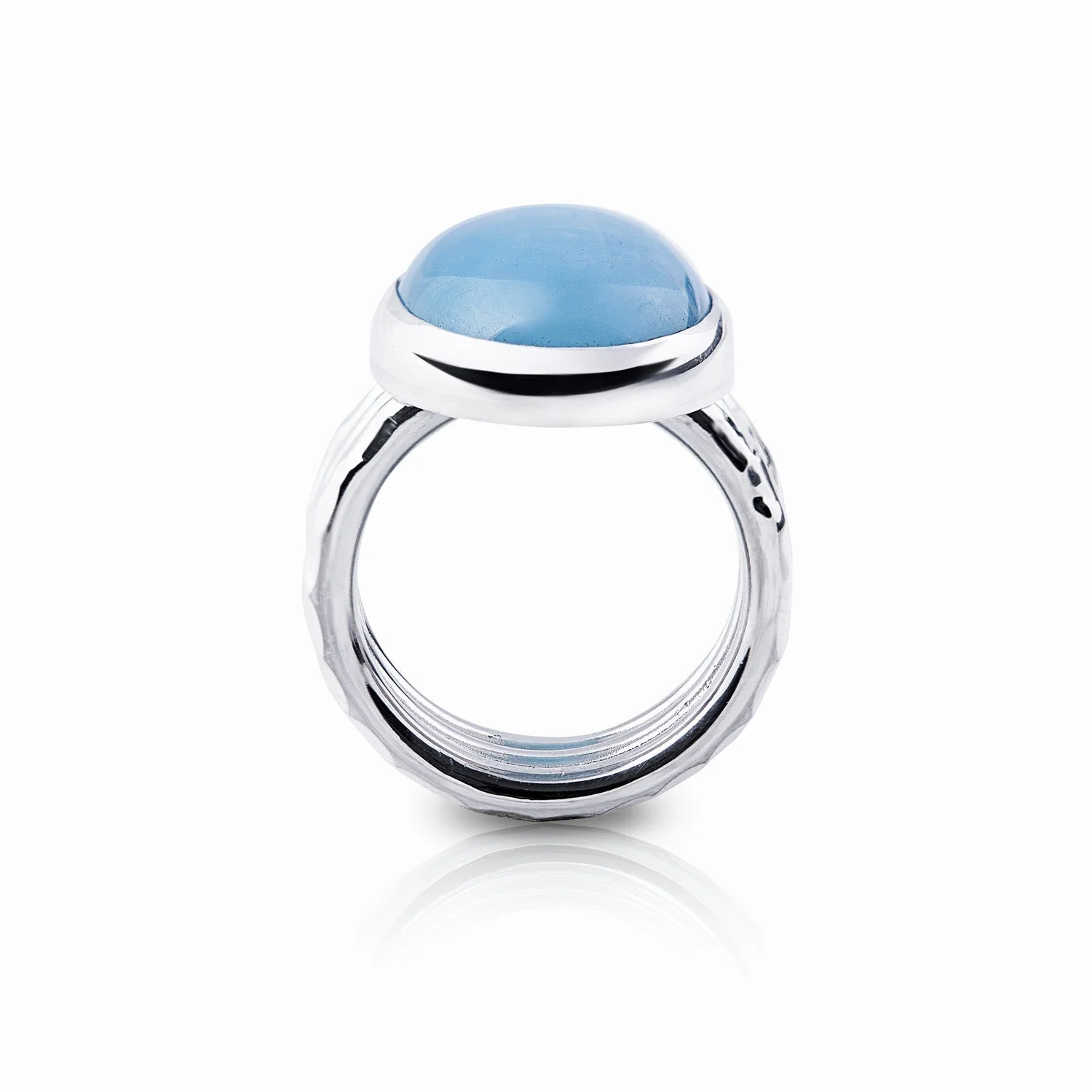 Ring aus Sterlingsilber mit wunderschönem oval Aquamarin (14x19mm) R-4334-52
