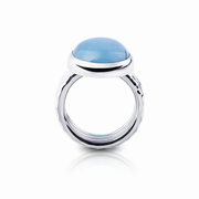 Ring aus Sterlingsilber mit wunderschönem oval Aquamarin (14x19mm) R-4334