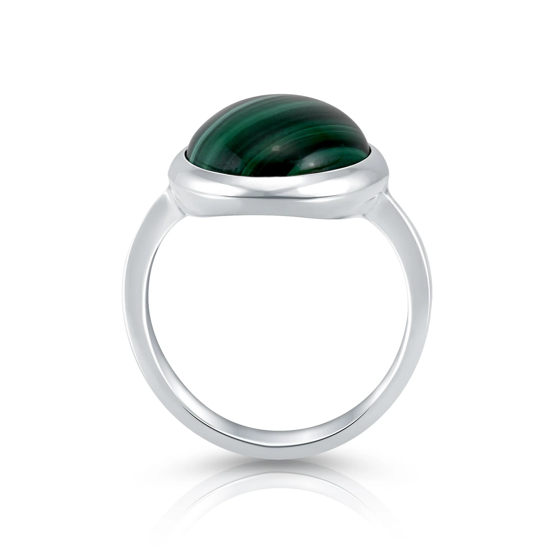 Ring aus Sterlingsilber mit wunderschönem ovalem Malachit R-4430-50