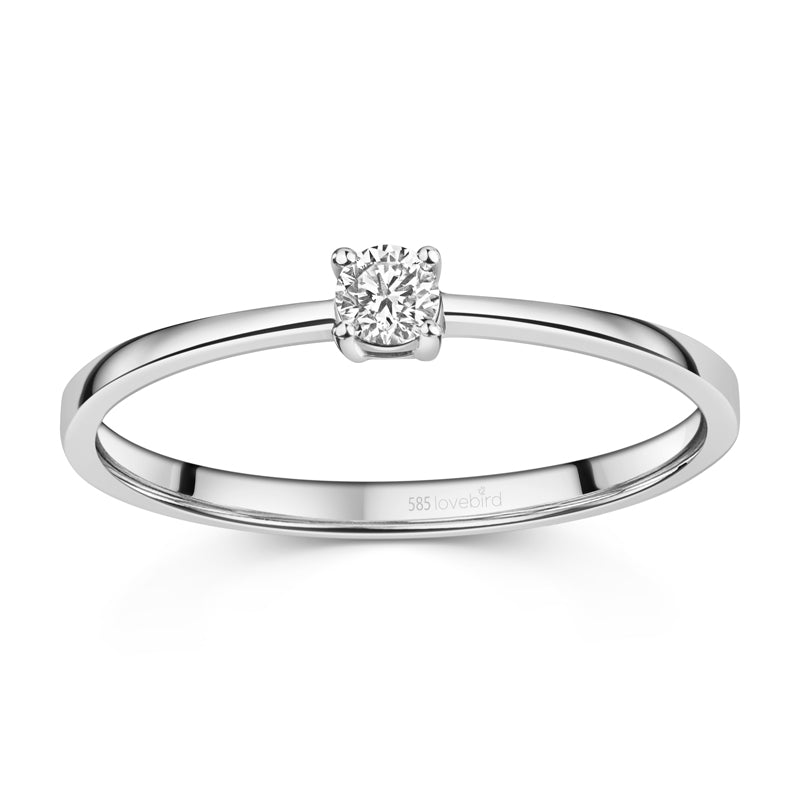Lovebird Damenring mit Brillant 0,10 ct. Weissgold 585 B309