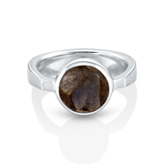 Ring aus Sterlingsilber mit wunderschönem rundem Labradorit SR-4435