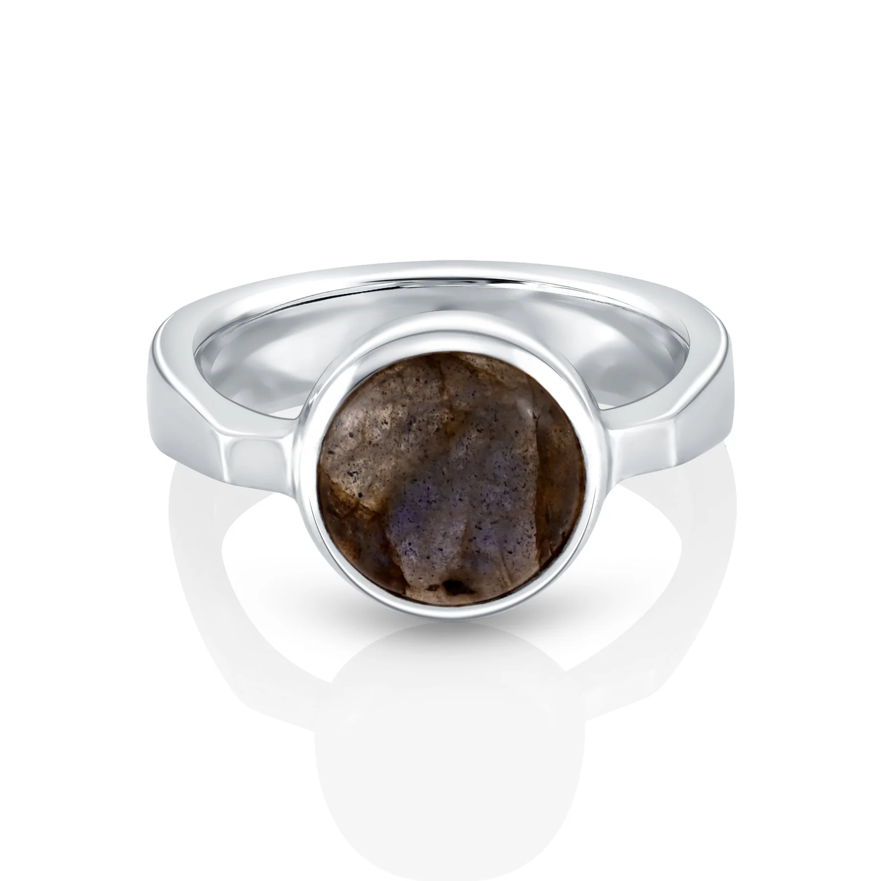 Ring aus Sterlingsilber mit wunderschönem rundem Labradorit SR-4435-50