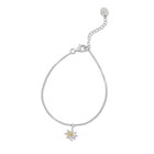 Sterlinsilber Bicolor-Armband mit Edelweiß Charm's BG-7011