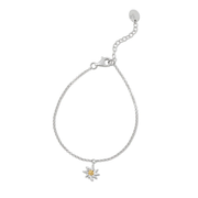 Sterlinsilber Bicolor-Armband mit Edelweiß Charm's BG-7011