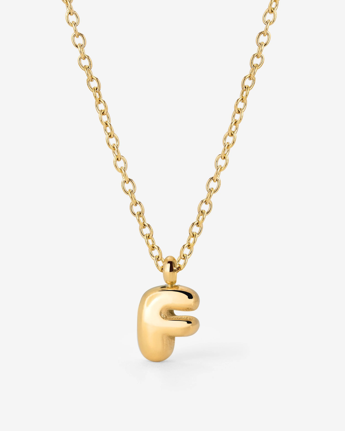 LUAMAYA Bubble Letter Necklace Gold ABC