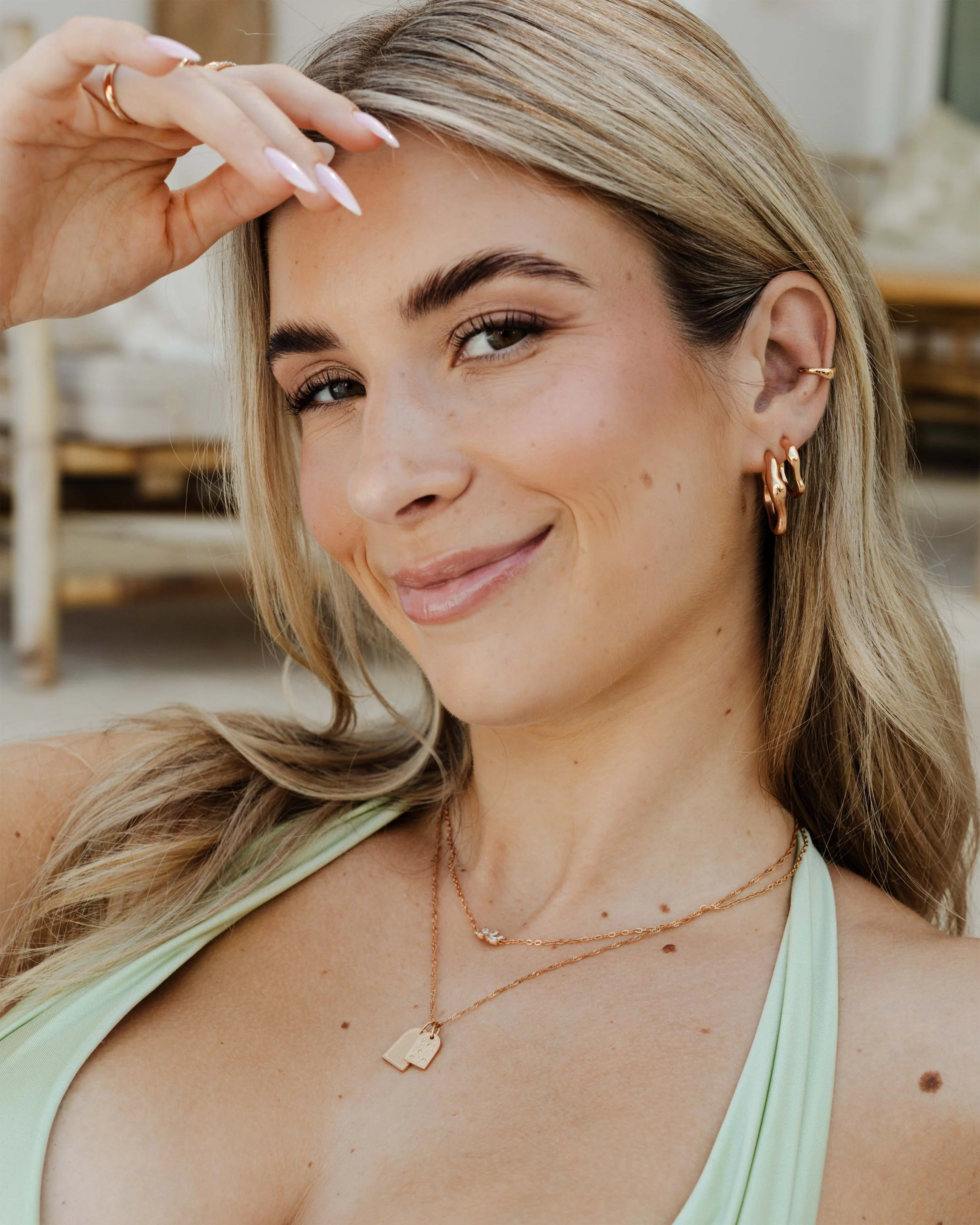 LUAMAYA Solar Wave Hoop Studs Medium