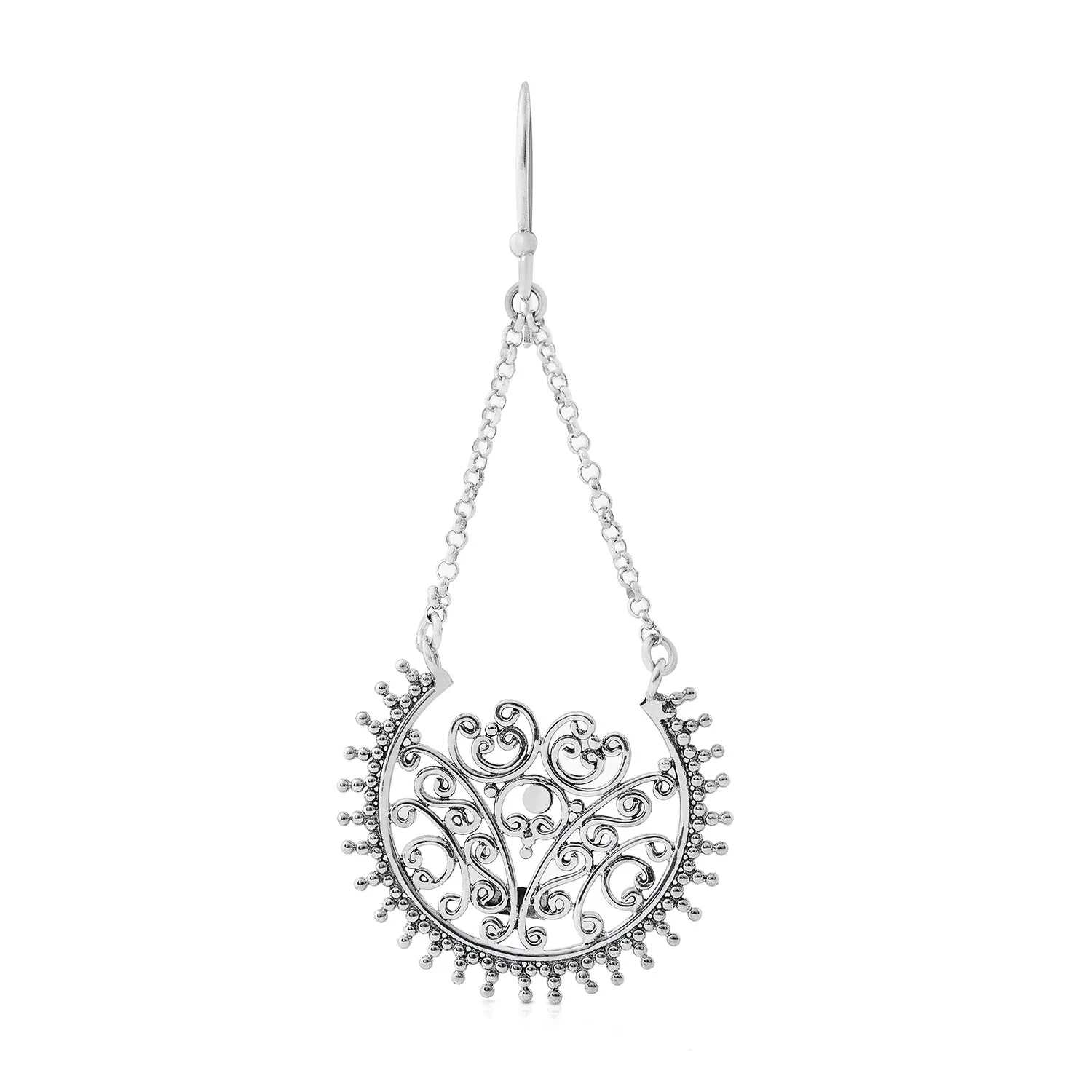 Hängende Ohrringe aus Sterlingsilber im orientalischen Stil mit einem Hauch von Oxidation E-2496