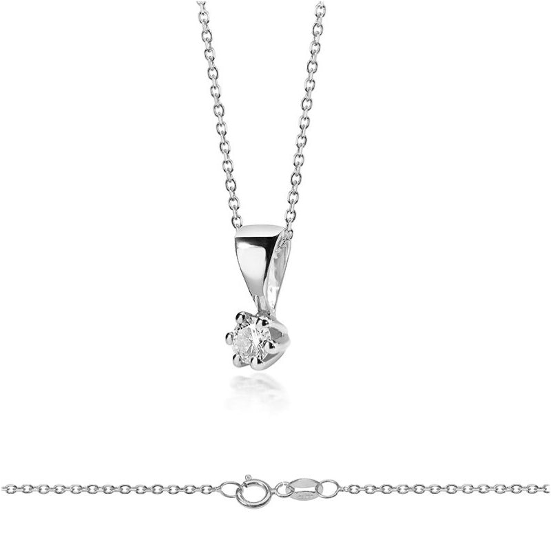 Lovebird Collier mit Brillant 0,05 ct. Weissgold 585 LB118