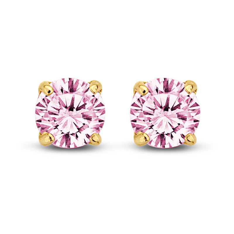 Ohrstecker Zirkonia rosa 5 mm Gold 585 57577