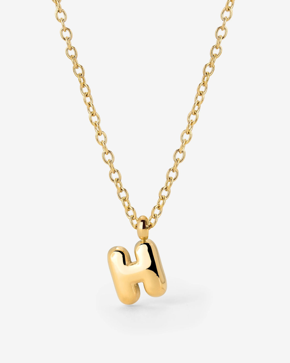 LUAMAYA Bubble Letter Necklace Gold ABC