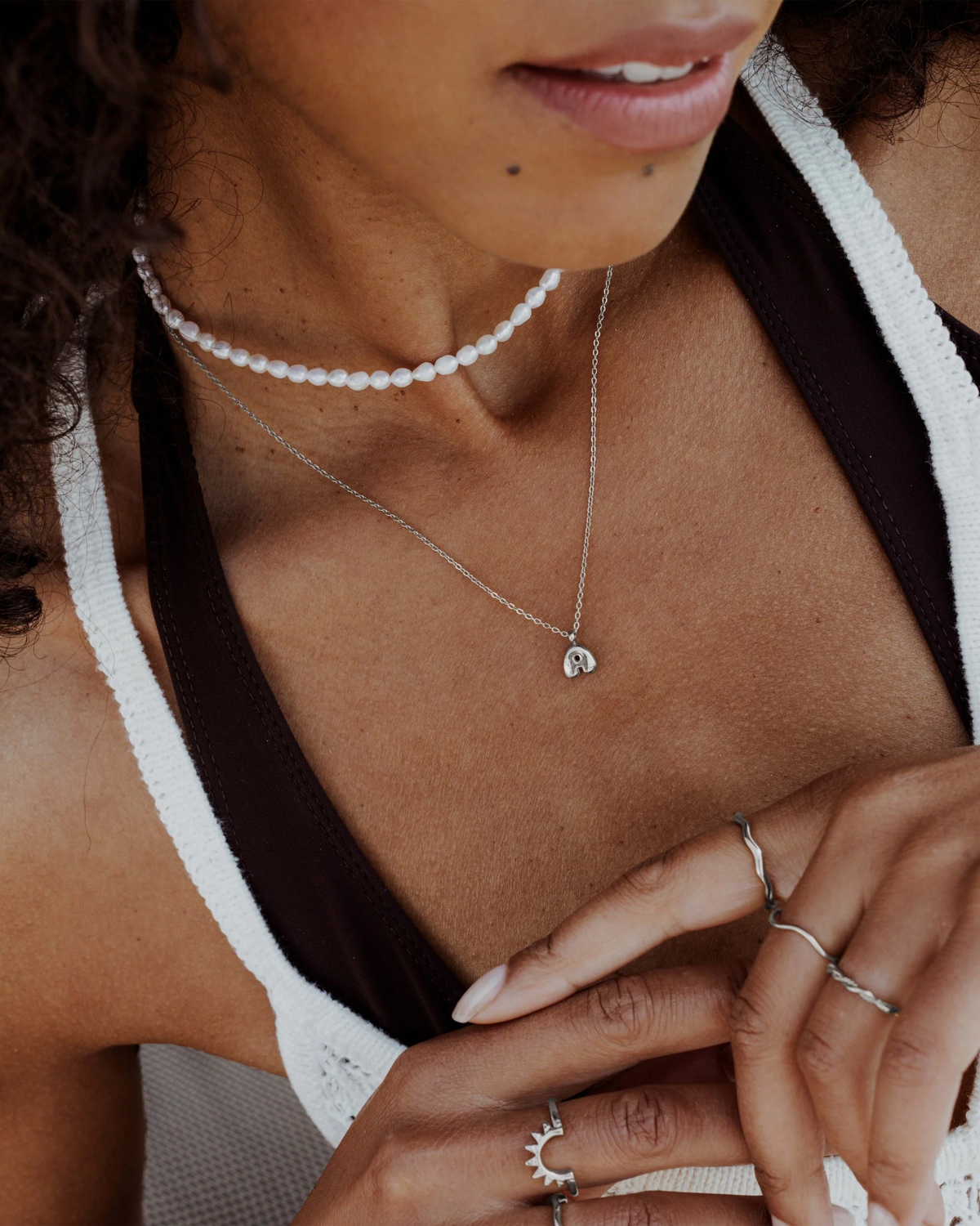 LUAMAYA Bubble Letter Necklace Silber ABC