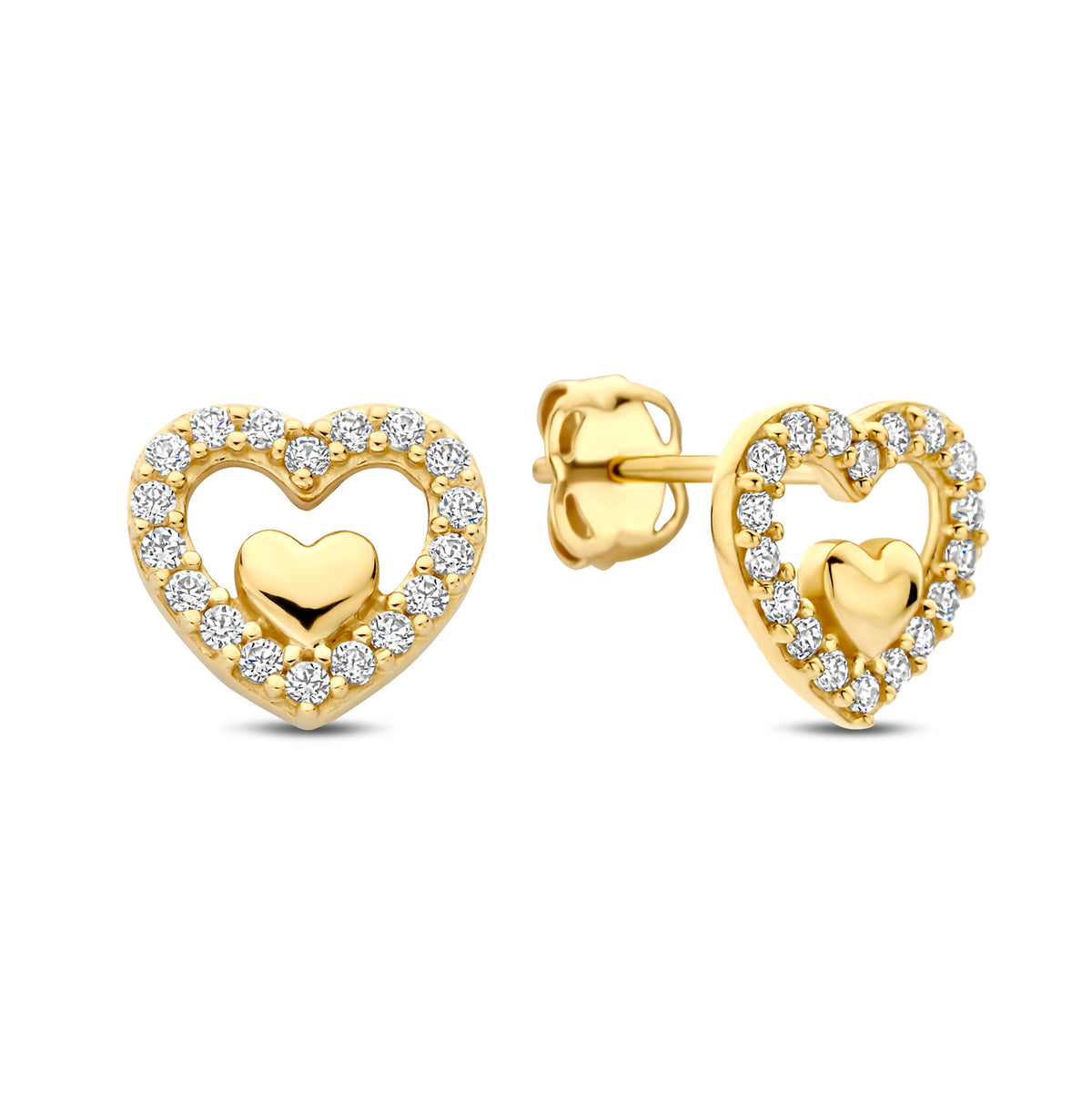 Ohrstecker Herzen 36 Zirkonia Gold 585 57891