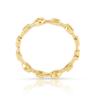 Ring aus Sterlingsilber Gelbgold plattiert mit abwechselnd quadratischen und runden Elementen RI-10064GP