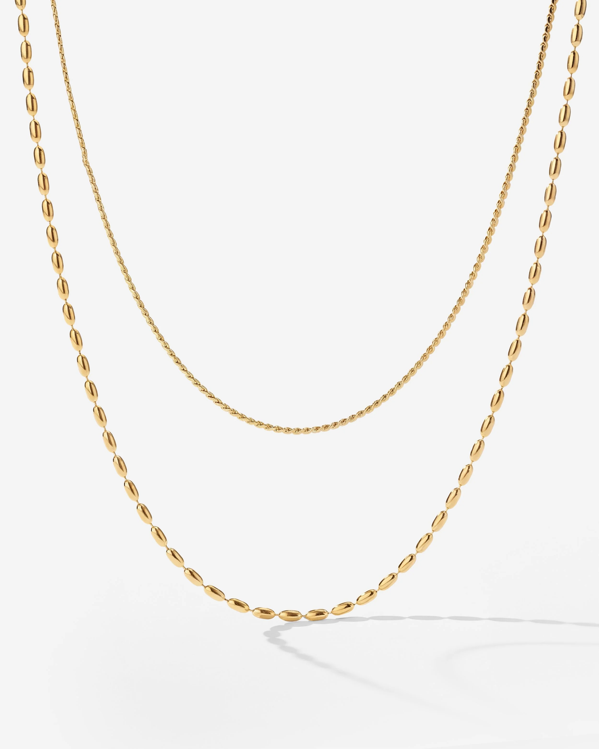 LUAMAYA Droplet Double Necklace Gold