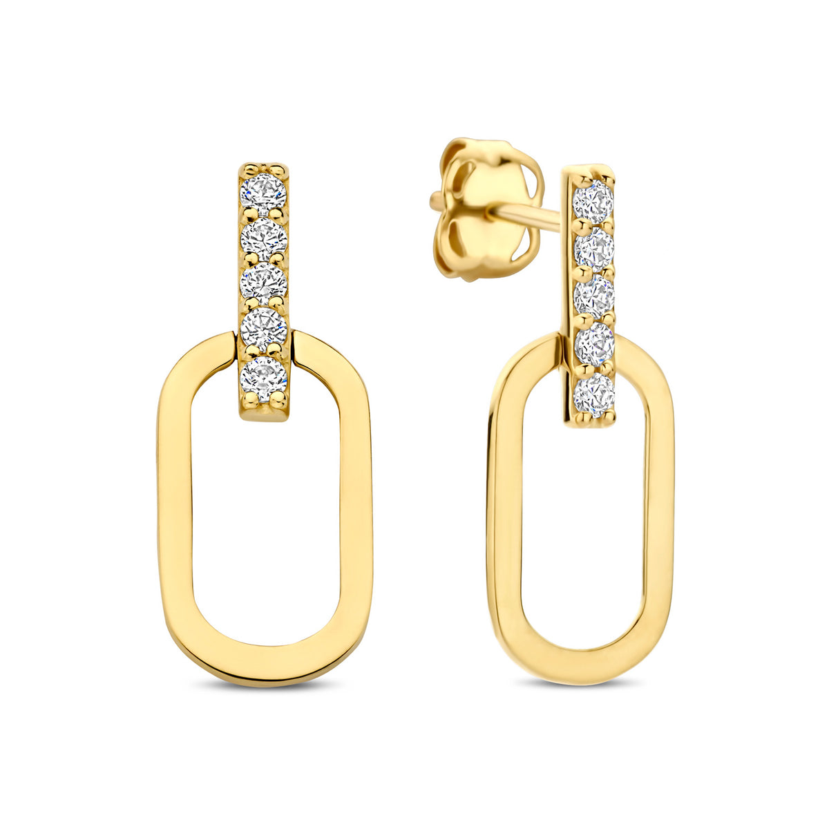 Ohrstecker Oval 10 Zirkonia Gold 585 57887
