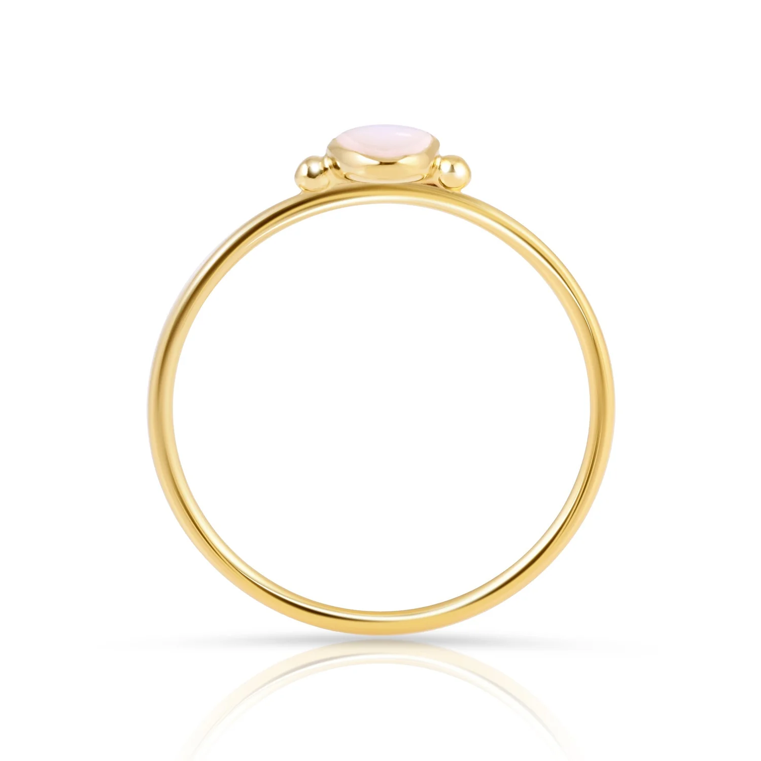 Ring aus Sterlingsilber mit ovalem vertikalem Perlmutt Cabochon RI-10110GP-59