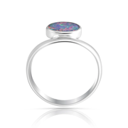 Ring aus Sterlingsilber mit ovalem Opal in Qualität AA (7 x 9 mm) R-4594
