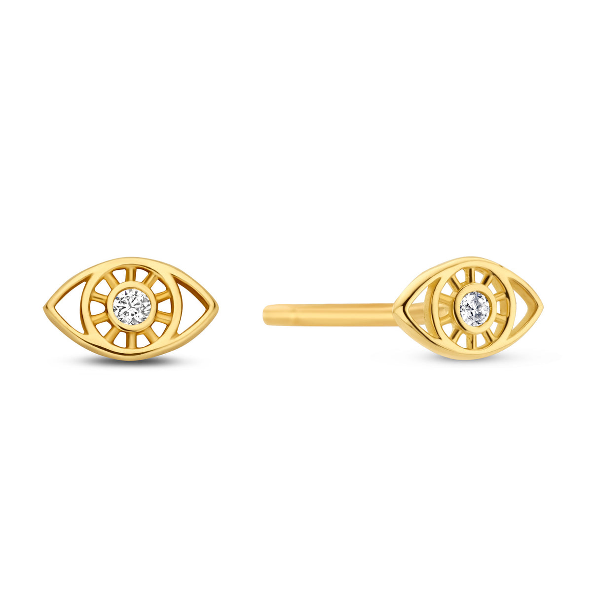 Ohrstecker Auge mit Zirkonia Gold 585 57726