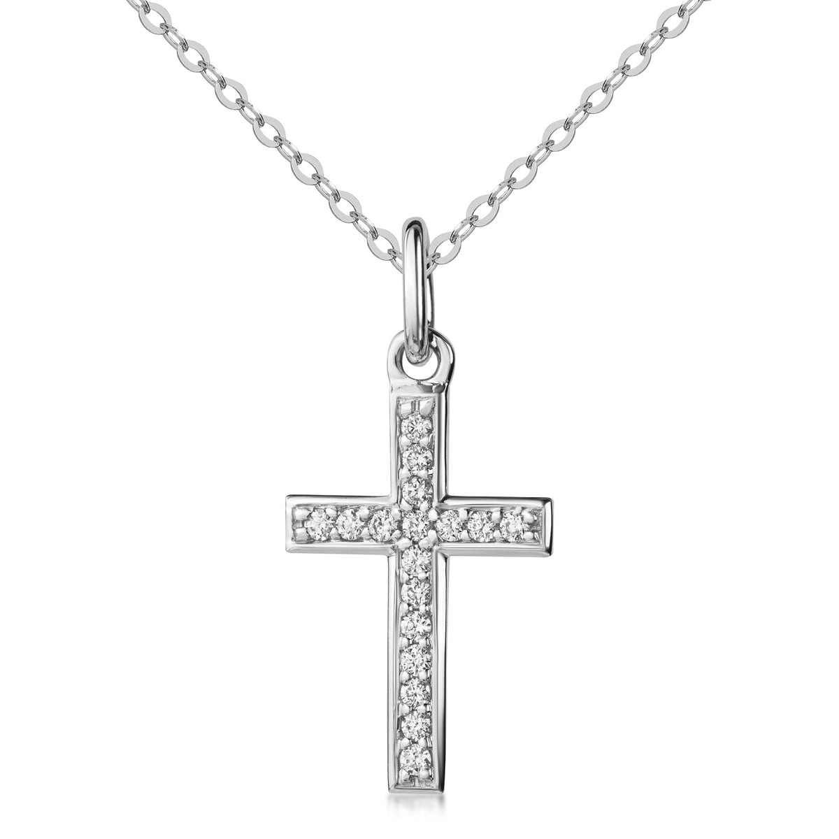 Lovebird Anhänger Kreuz mit Brillant 0,08 ct. Weißgold 585 LB342