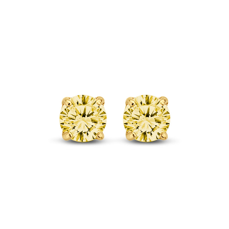 Ohrstecker Zirkonia gelb 4 mm Gold 585 57568