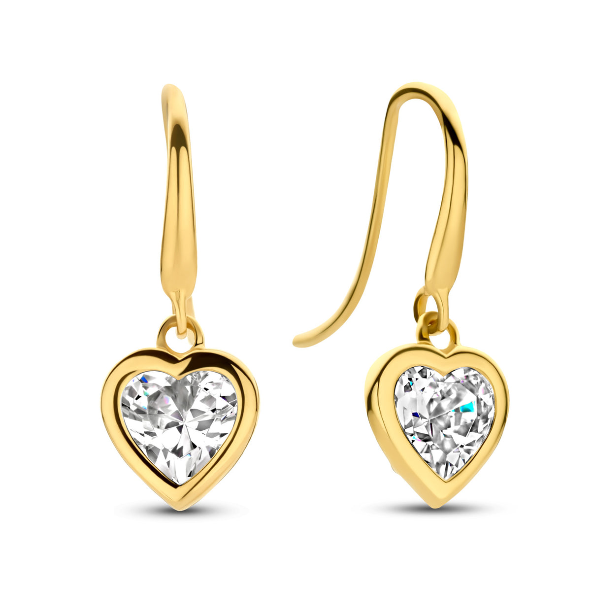 Ohrhänger Herz mit Zirkonia Gold 585 57763