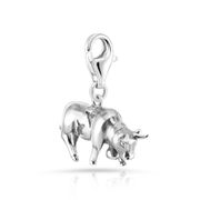 Charm Silber rhodiniert Swiss Edelweiss Stier C-7033