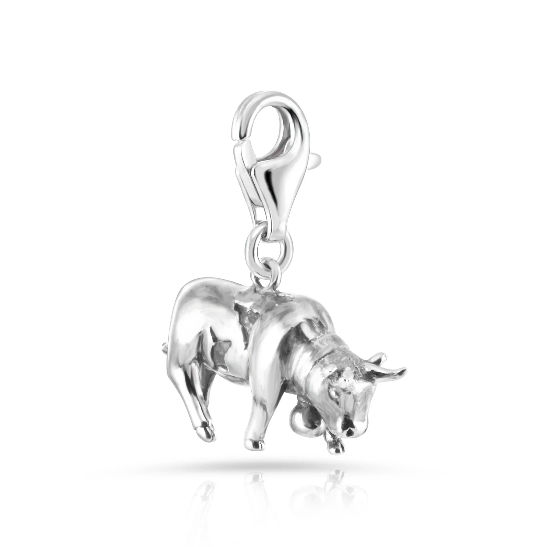 Charm Silber rhodiniert Swiss Edelweiss Stier C-7033