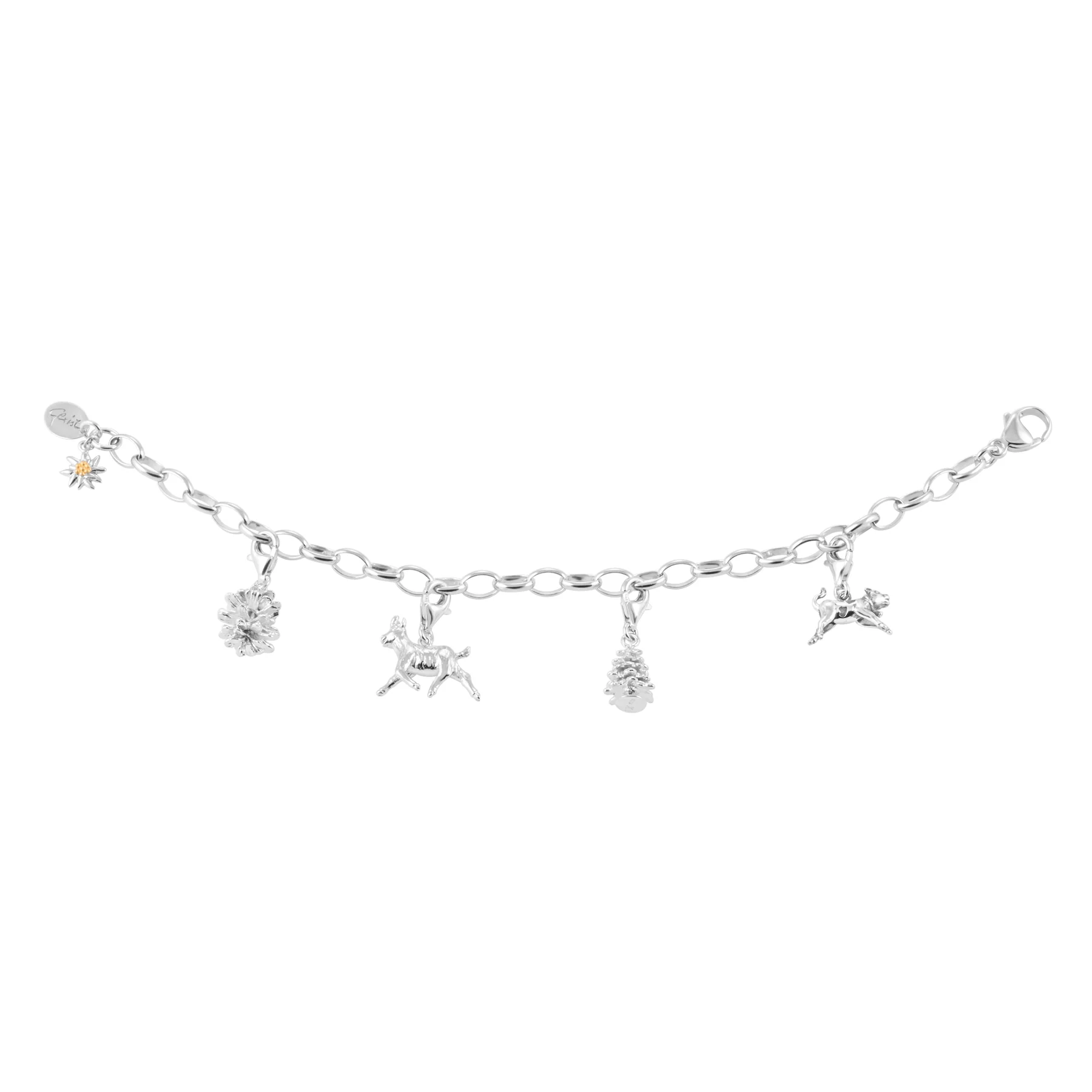 Charm Silber rhodiniert Swiss Edelweiss Kalb C-7032
