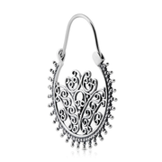 Ohrringe aus Sterlingsilber im Hindu-Stil mit einem Hauch von Oxidation E-2447
