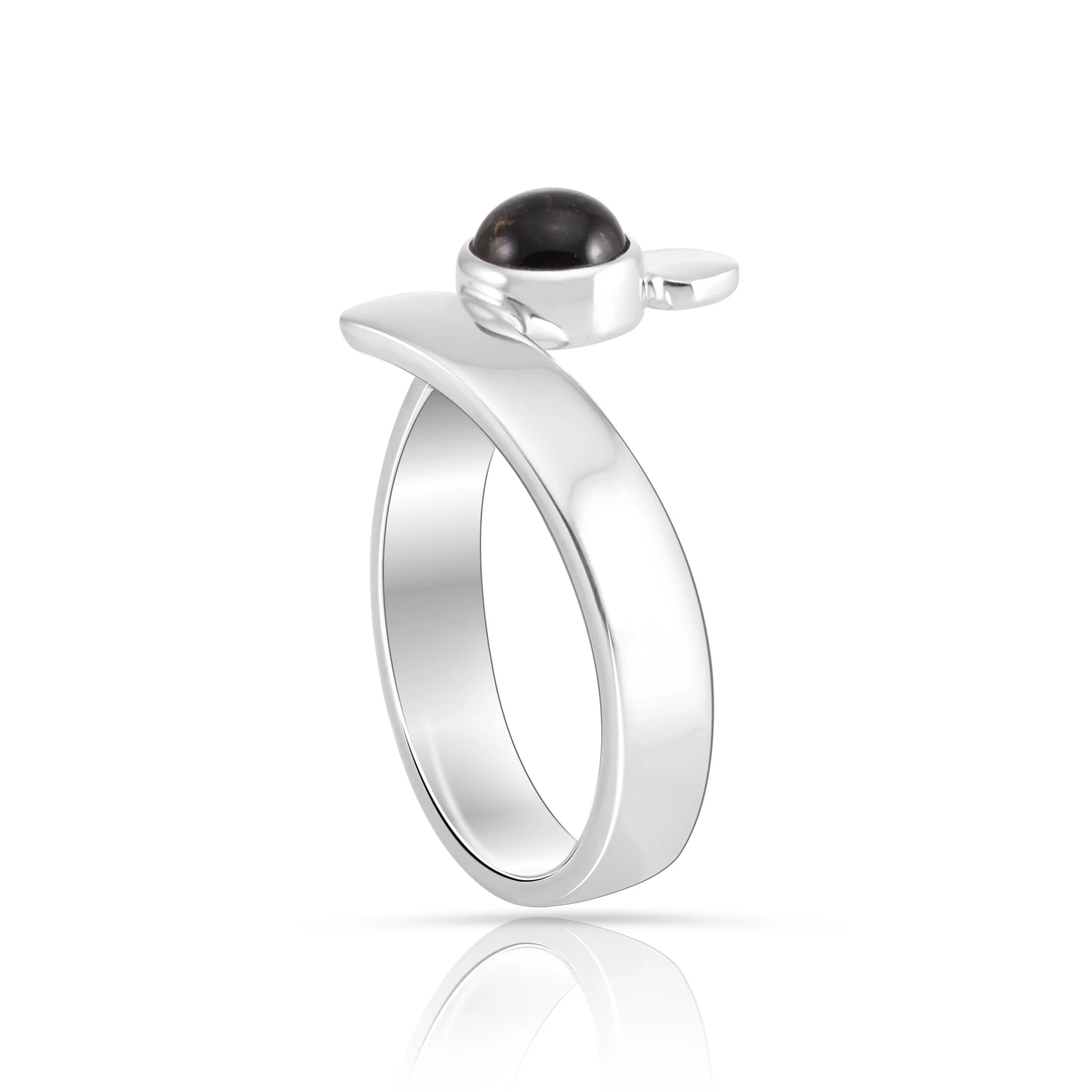 Ring aus Sterlingsilber mit rundem Turmalin Cabochon R-4591-50